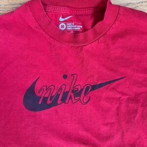 Red Nike cotton t shirt
